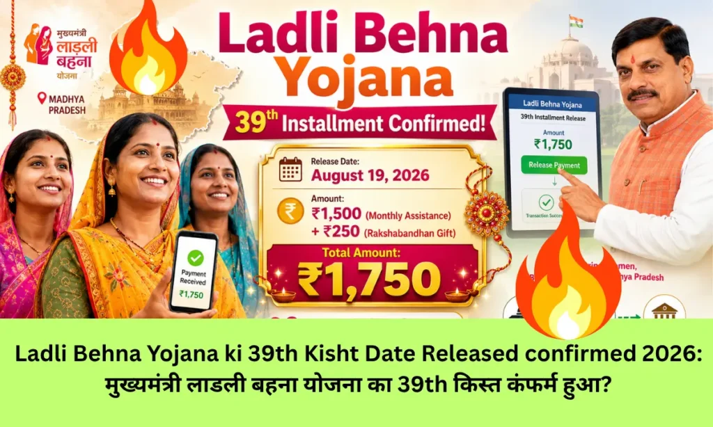 Ladli Behna Yojana ki 39th Kisht Date Released confirmed 2026